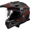 LS2 Pioneer II Crazy Gloss Black Red Helmet