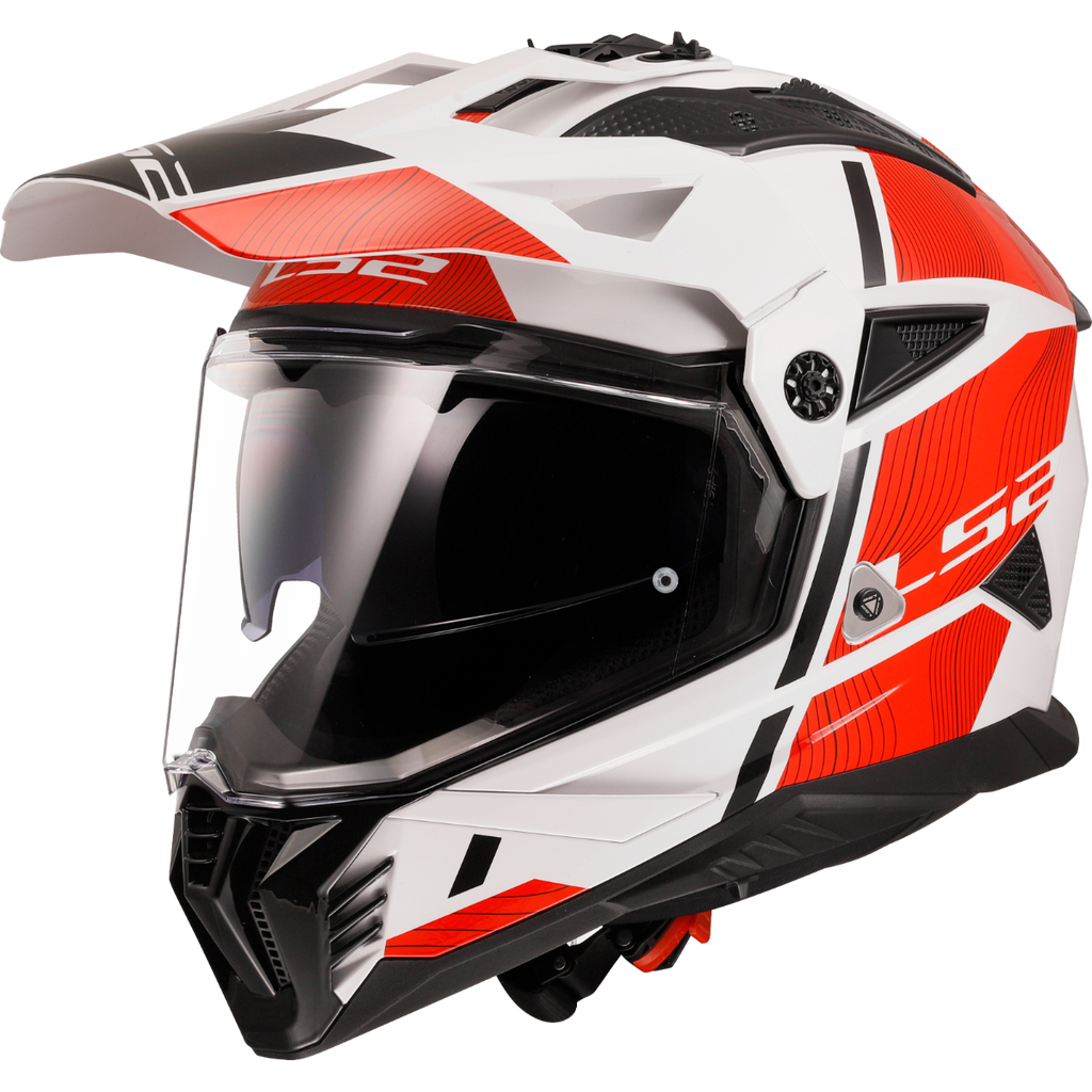 LS2 Pioneer II Hill Gloss White Red Helmet