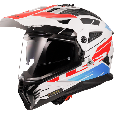 LS2 Pioneer II Namib Gloss White Blue Red Helmet
