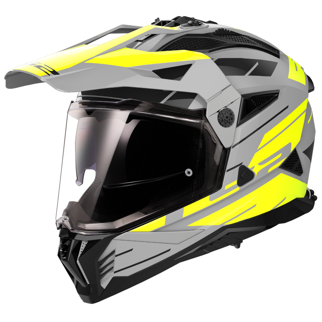 LS2 Pioneer II Namib Matt Grey Hi Viz Yellow Helmet