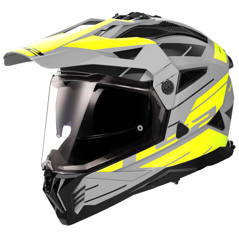 LS2 Pioneer II Namib Matt Grey Hi Viz Yellow Helmet