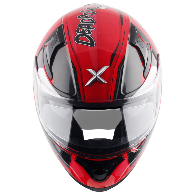 AXOR Apex Marvel Deadpool Gloss Black Red Helmet– Moto Central