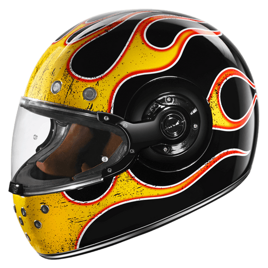 SMK Retro Inferno Gloss Black Yellow Red (GL243) Helmet
