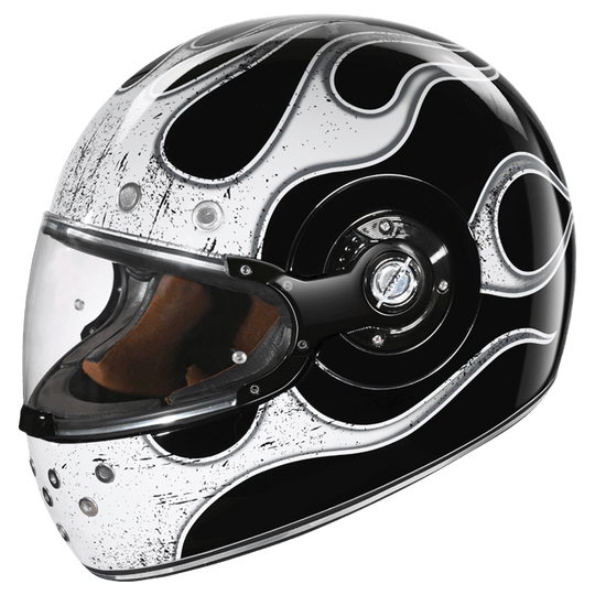 SMK Retro Inferno Gloss Black Grey (GL266) Helmet