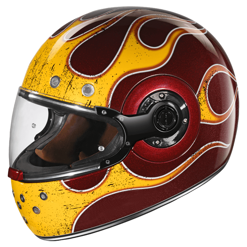 SMK Retro Inferno Gloss Red Yellow Orange (GL347) Helmet