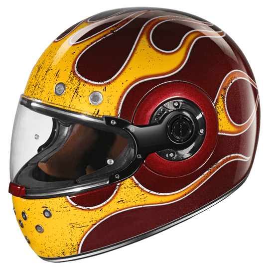 SMK Retro Inferno Gloss Red Yellow Orange (GL347) Helmet