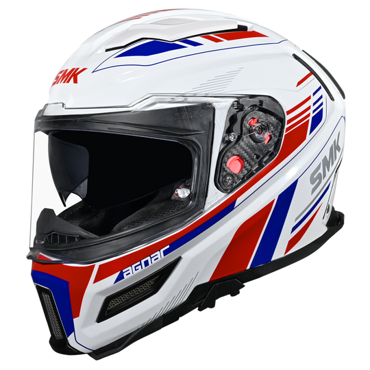 SMK Agnar Revv Gloss White Red Blue (GL135) Helmet