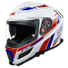 SMK Agnar Revv Gloss White Red Blue (GL135) Helmet