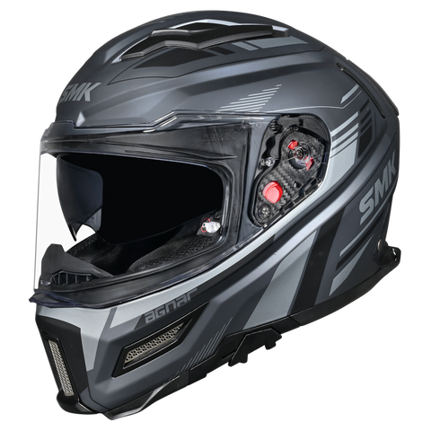 SMK Agnar Revv Matt Grey Black (MA662) Helmet