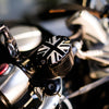 Trip Machine Brake Oil Reservoir Cap for Royal Enfield 650 and 350 series (Silver Black)