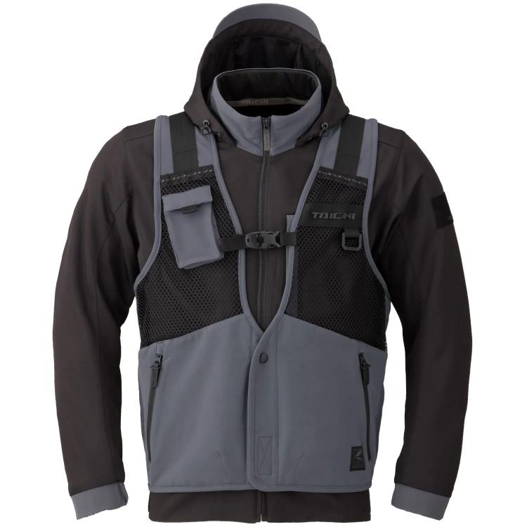 RS Taichi Overlap Mesh Parka Jacket (Black Gunmetal)