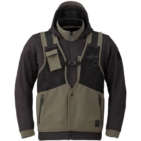 RS Taichi Overlap Mesh Parka Jacket (Black Khaki)