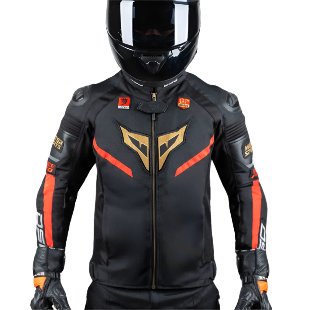 DSG Race Pro Sport Riding Jacket (Black Red Gold)