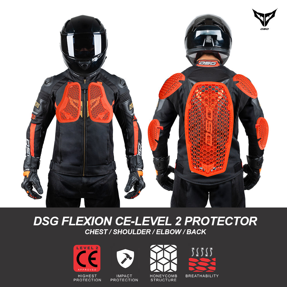 Dsrl Racing Jacket DSG Race Pro Sport Riding Jacket (Black Red Gold)– Moto Central