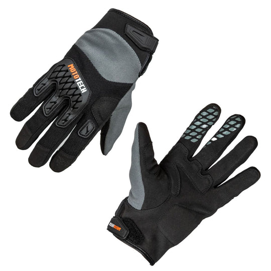 MOTOTECH Reflex Air Flo Dual Sport Motorcycle Riding Gloves (Grey)