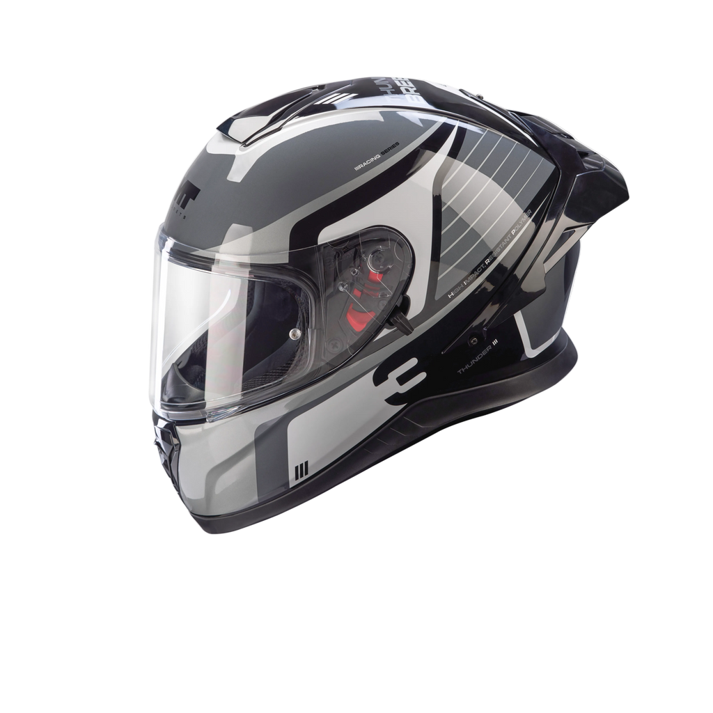 MT Thunder 3 SV Spoiler Breezer B2 Gloss Black White Grey Helmet