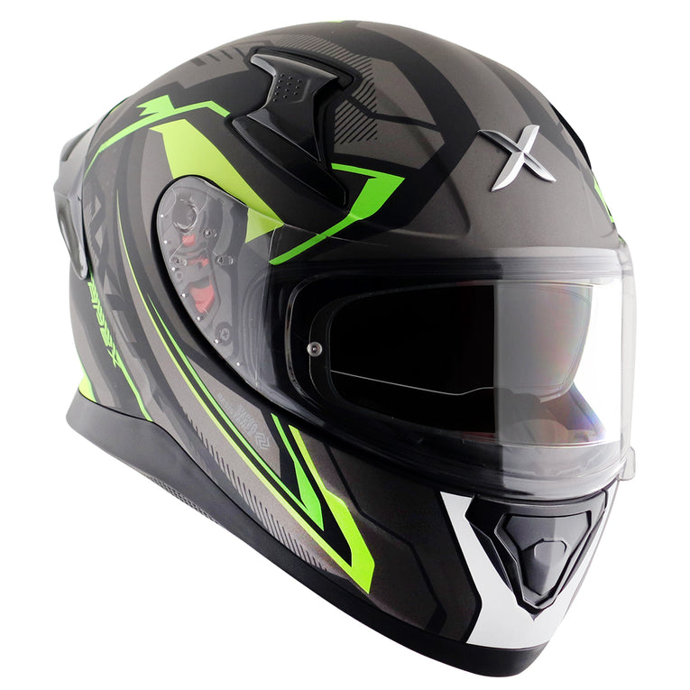 AXOR Apex Road Trip Dull Black Neon Yellow Helmet– Moto Central