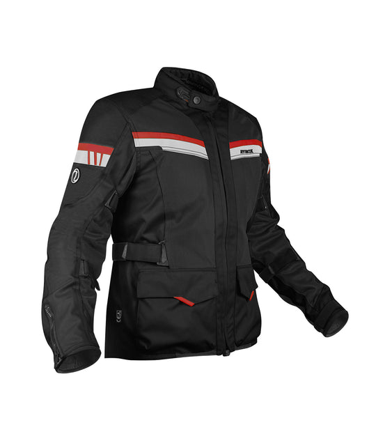 Rynox Stealth Air Pro Riding Jacket (Black Red with Black Mesh)