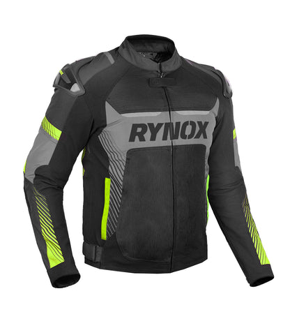 Rynox Apex Evo Riding Jacket CE Certified Class AA (Black Hi Viz Green)