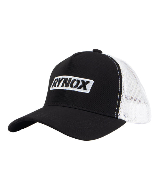 Rynox Wordmark Trucker Cap (Black White Mesh)