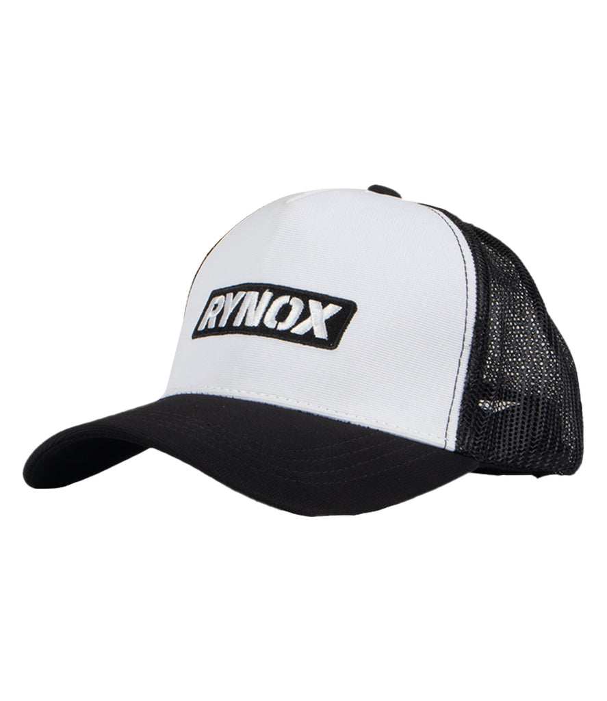 Rynox Wordmark Trucker Cap (White Black Mesh)