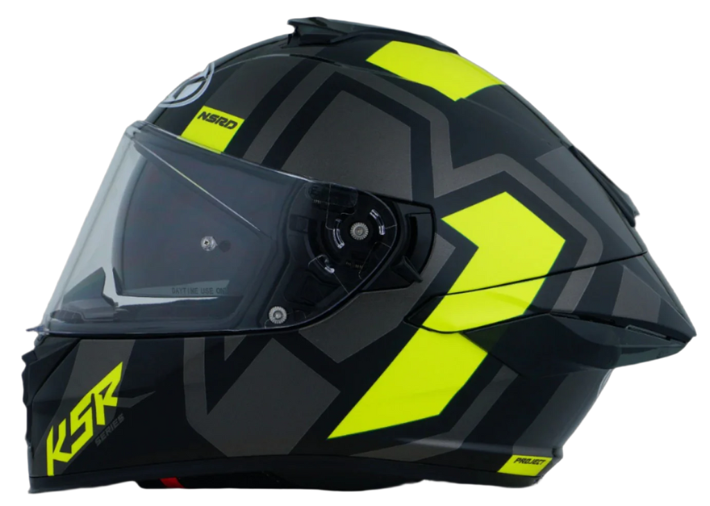 NHK K5R Shield Gloss Black Silver Yellow Helmet