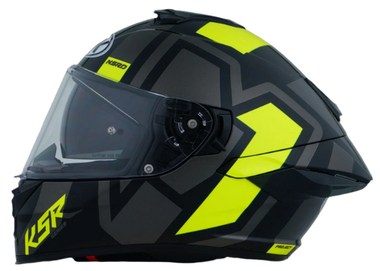 NHK K5R Shield Gloss Black Silver Yellow Helmet