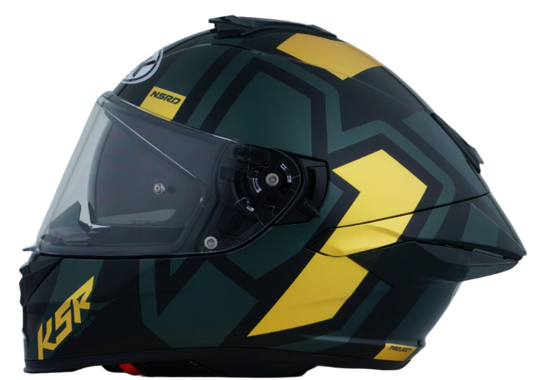NHK K5R Shield Gloss Black Grey Gold Helmet