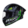 SMK Stellar Sports Taotei Gloss Black Grey Green (GL268) Helmet