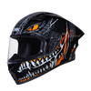 SMK Stellar Sports Taotei Gloss Black Grey Orange (GL267) Helmet