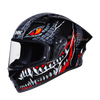 SMK Stellar Sports Taotei Gloss Black Grey Red (GL263) Helmet