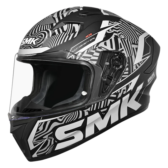 SMK Stellar Sports Fury Matt Black Grey (MA266) Helmet