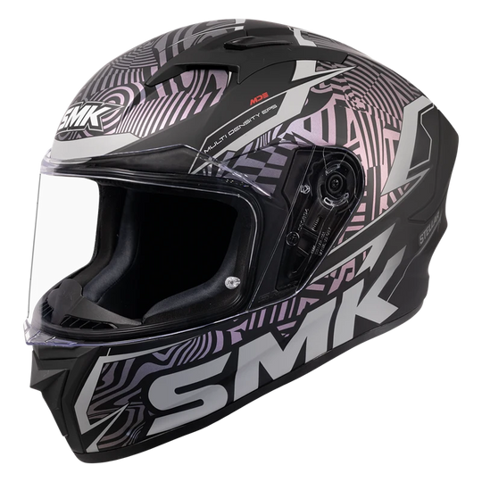 SMK Stellar Sports Fury Gloss Black Grey Chameleon (GL266C) Helmet