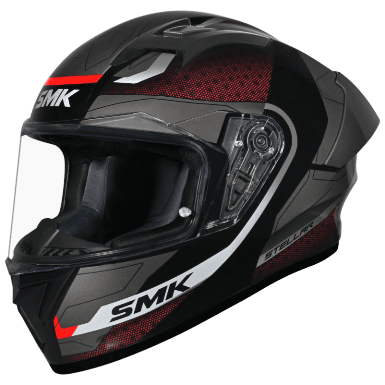 SMK Stellar Sports Flight Gloss Matt Black Red Grey (MA236) Helmet