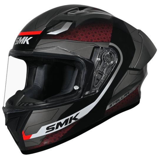 SMK Stellar Sports Flight Gloss Black Red Grey (GL236) Helmet