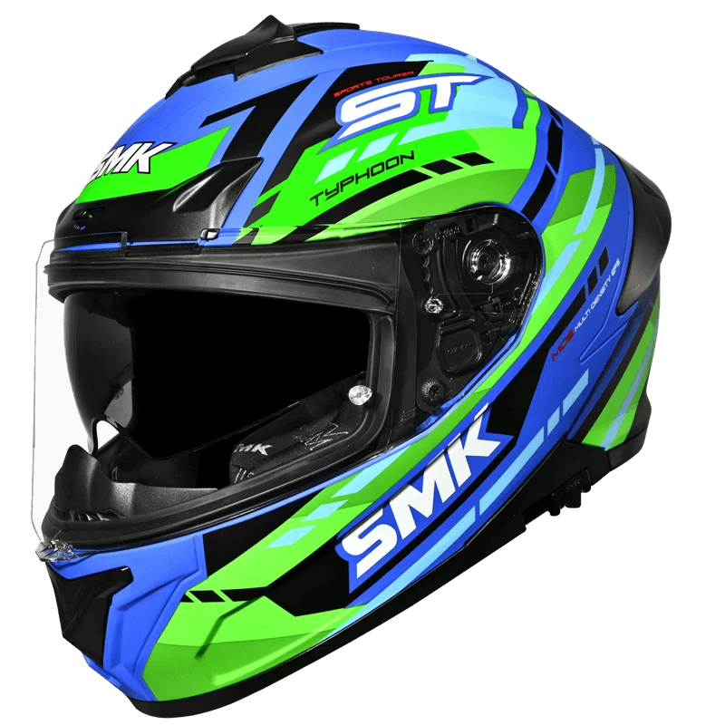 SMK Typhoon Sports Tourer Matt Blue Green (MA585) Helmet