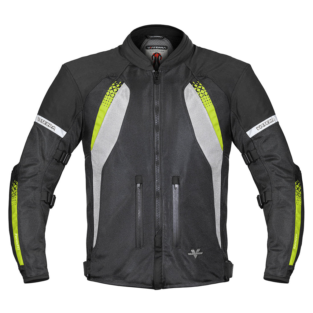 Viaterra Spencer Street Mesh Motorcycle Riding Jacket (Black Hi Viz Green)