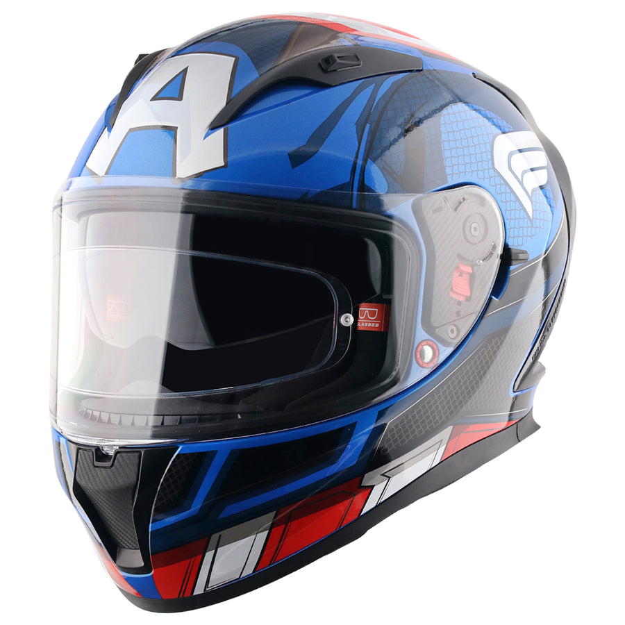 AXOR Street Marvel Captain America Dull Blue Red White Helmet