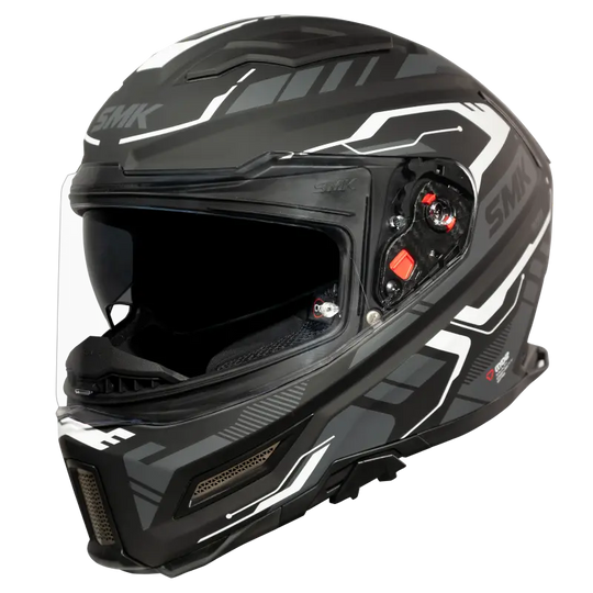 SMK Agnar Tektron Matt Black Grey White (MA261) Helmet