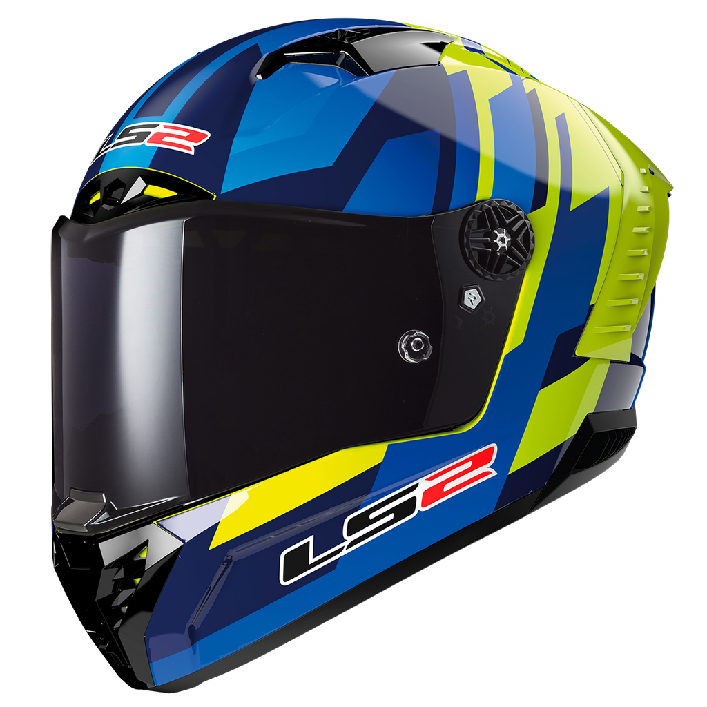 LS2 FF805 THUNDER Plus Carbon Gas Gloss Blue Hi Viz Yellow Helmet