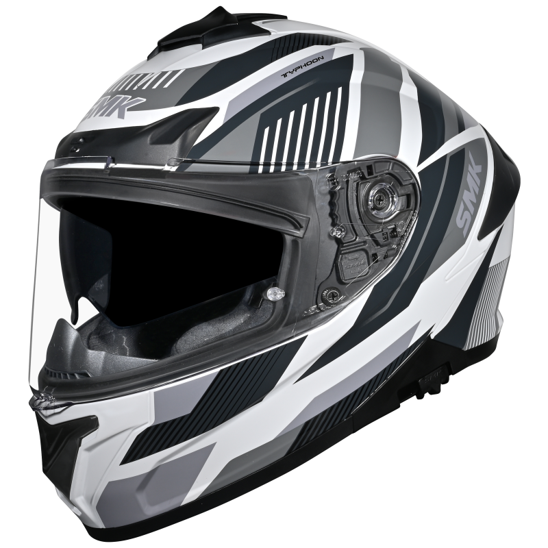 SMK Typhoon Sparko Gloss White Grey Black (GL162) Helmet
