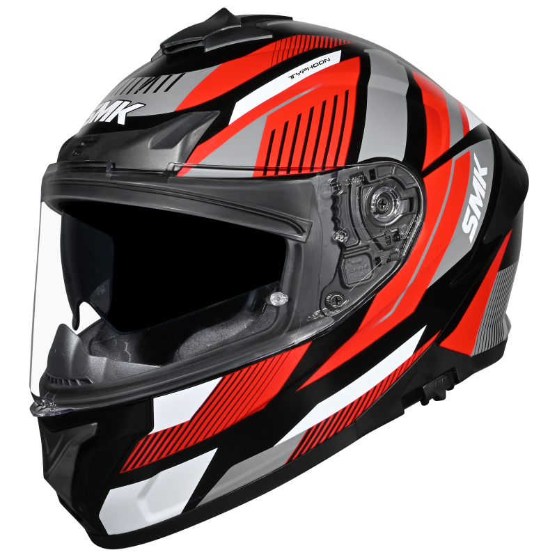SMK Typhoon Sparko Gloss Black Red Grey (GL236) Helmet