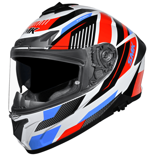 SMK Typhoon Sparko Gloss White Red Blue (GL135) Helmet