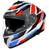 SMK Typhoon Sparko Gloss White Red Blue (GL135) Helmet