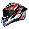 SMK Typhoon Sparko Gloss White Red Blue (GL135) Helmet