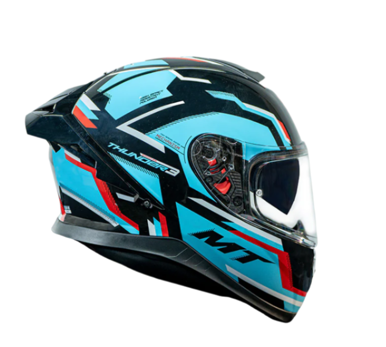 MT Thunder 3 SV Spoiler Blaze B7 Gloss Blue Black Helmet