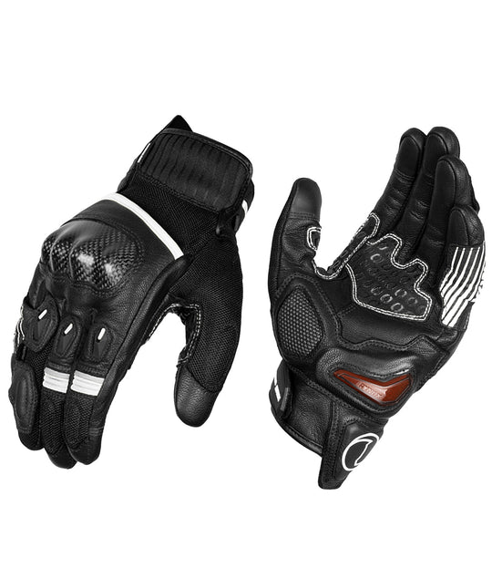 Rynox Tornado Pro 4 Gloves Carbon Edition (Black White)