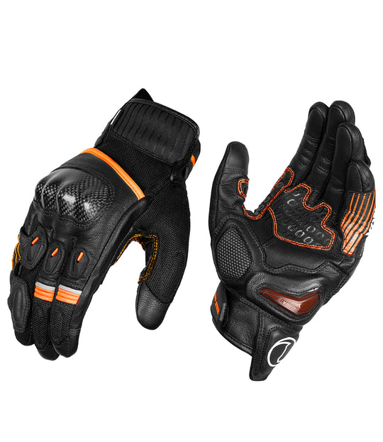 Rynox Tornado Pro 4 Gloves Carbon Edition (Black Orange)