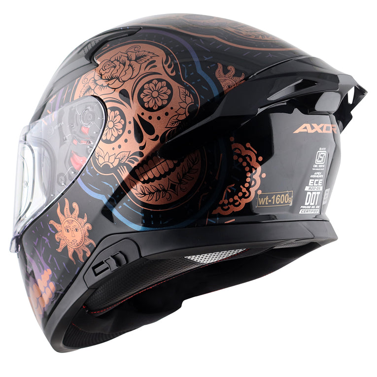 AXOR Apex Trance Gloss Black Gold Helmet– Moto Central