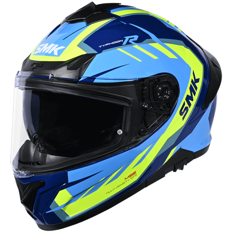 SMK Typhoon Aerot Gloss Blue Yellow (GL545) Helmet